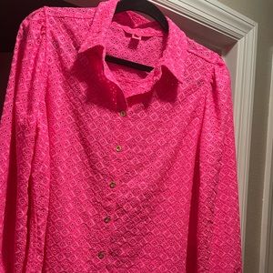Lilly Pulitzer Eyelet Button Down Top